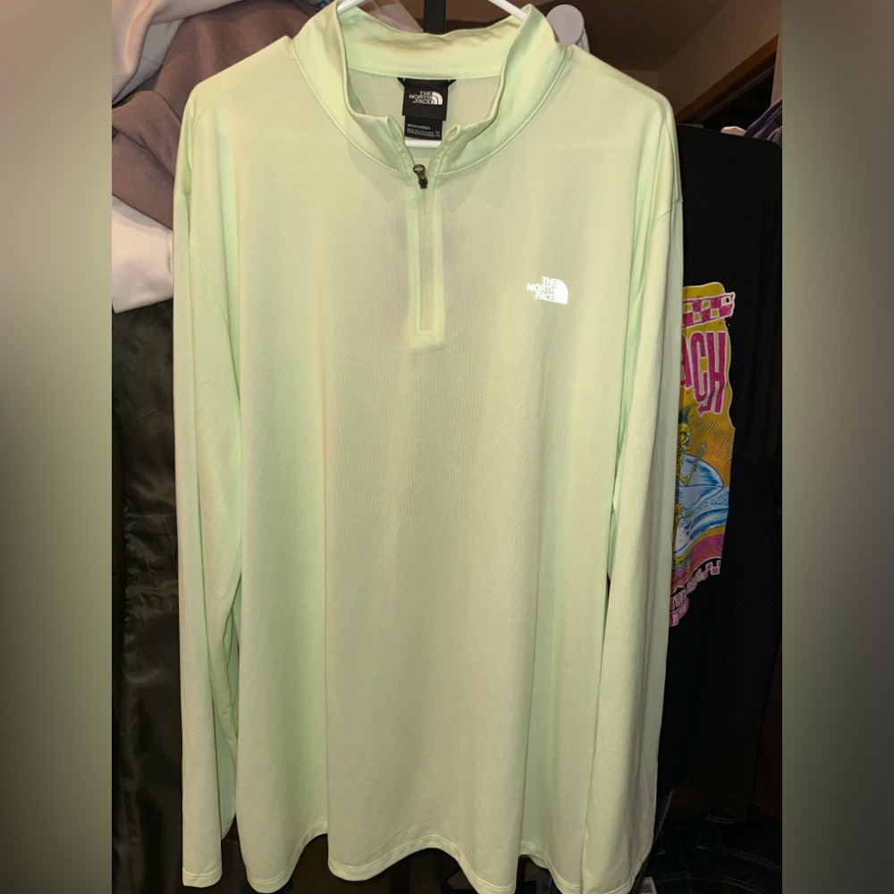 The North Face- Men’s Sizes L & XXL available- 1/4 zip up- Lime